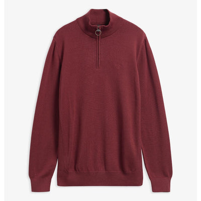 Barbour Cotton Quarter Zip Jumper Russet