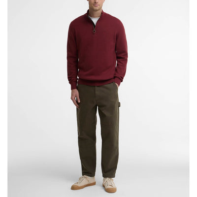 Barbour Cotton Quarter Zip Jumper Russet