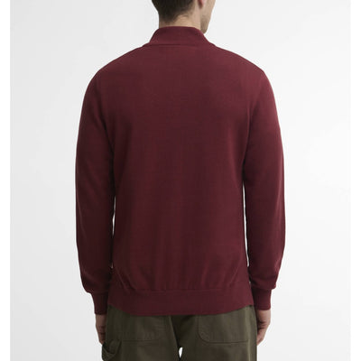 Barbour Cotton Quarter Zip Jumper Russet