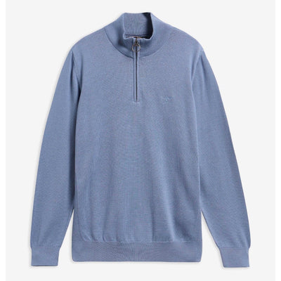 Barbour Cotton Quarter Zip Jumper Tarn Blue