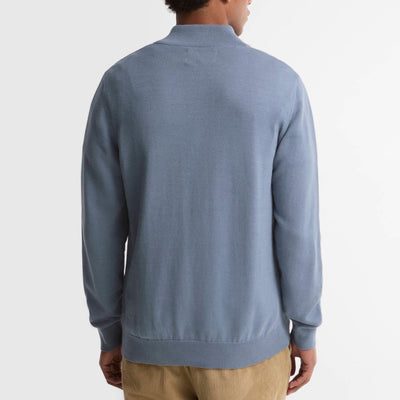 Barbour Cotton Quarter Zip Jumper Tarn Blue