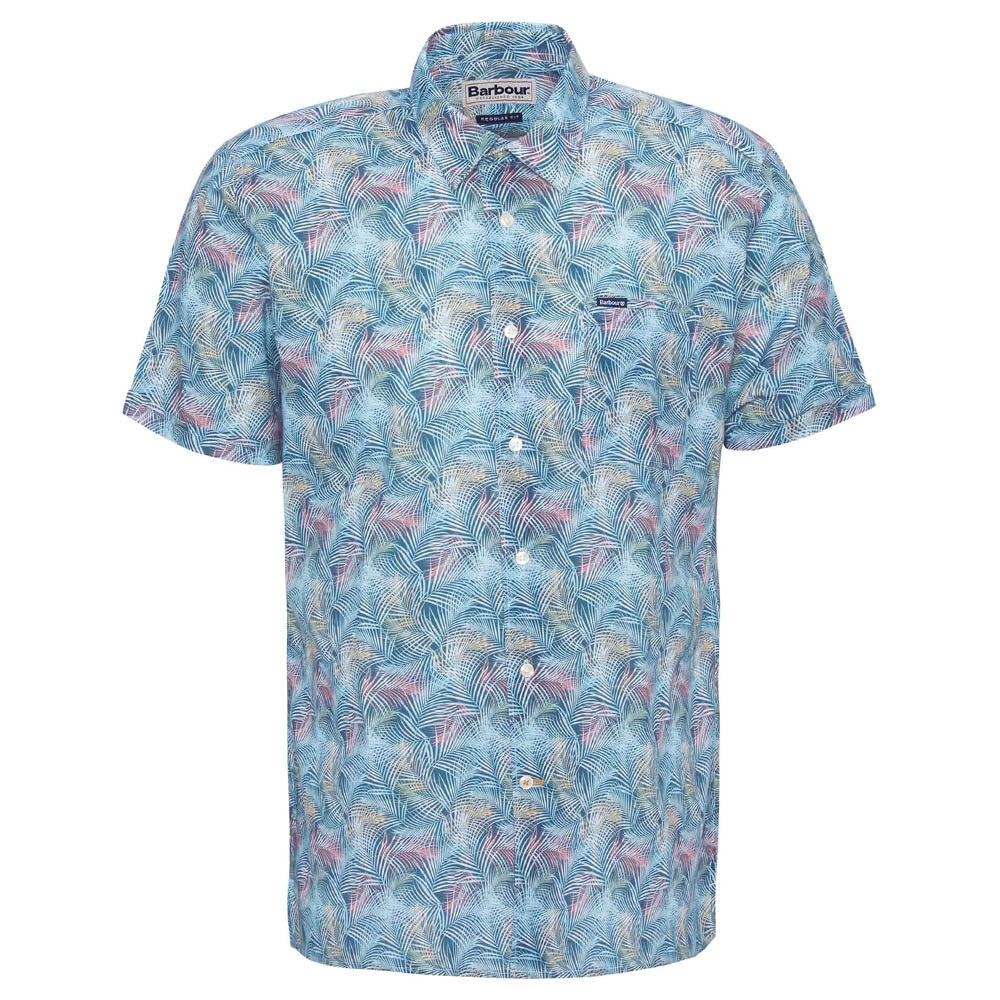 Barbour Devon Printed Summer Short Sleeve Shirt Dusk Blue