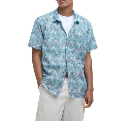 Barbour Devon Printed Summer Short Sleeve Shirt Dusk Blue