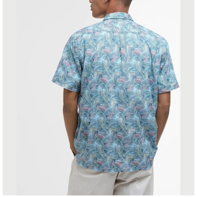 Barbour Devon Printed Summer Short Sleeve Shirt Dusk Blue