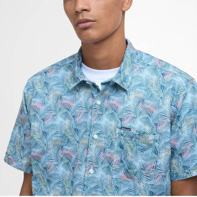 Barbour Devon Printed Summer Short Sleeve Shirt Dusk Blue