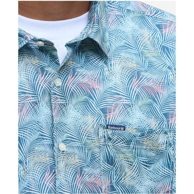Barbour Devon Printed Summer Short Sleeve Shirt Dusk Blue