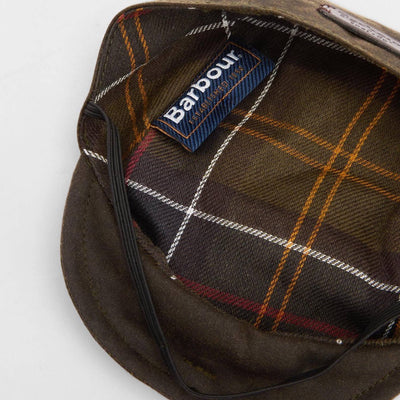 Barbour Dog Wax Flat Cap Olive