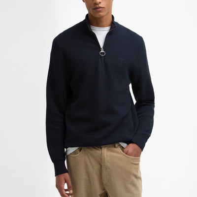 Barbour Essential Honeycomb Quarter-Zip Jumper Navy