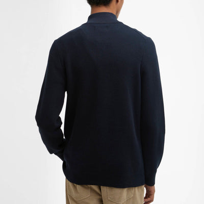 Barbour Essential Honeycomb Quarter-Zip Jumper Navy