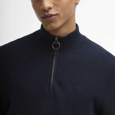 Barbour Essential Honeycomb Quarter-Zip Jumper Navy
