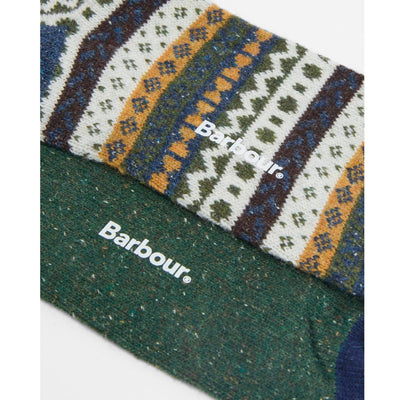 Barbour Mens Fairisle Socks 2 Pack Classic Mix