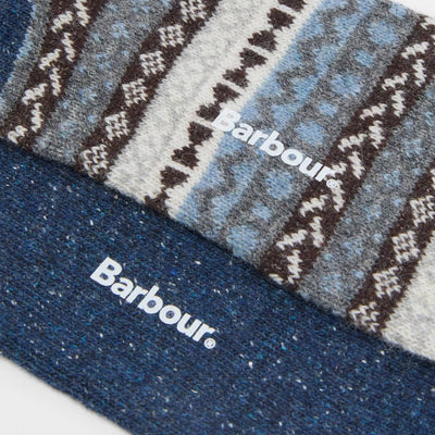 Barbour Mens Fairisle Socks 2 Pack Midnight Oak Mix