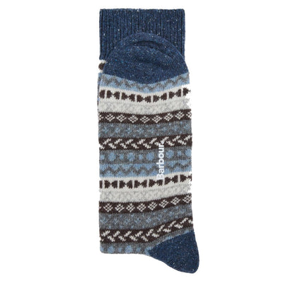 Barbour Mens Fairisle Socks 2 Pack Midnight Oak Mix