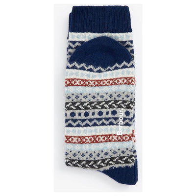 Barbour Mens Fairisle Socks 2 Pack Blue Granite Mix