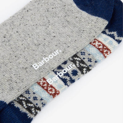 Barbour Mens Fairisle Socks 2 Pack Blue Granite Mix