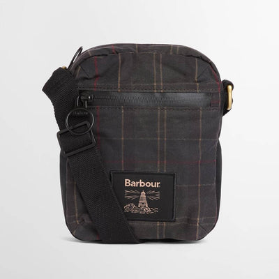 Barbour Field Tartan Wax Crossbody Bag Dark Classic Tartan
