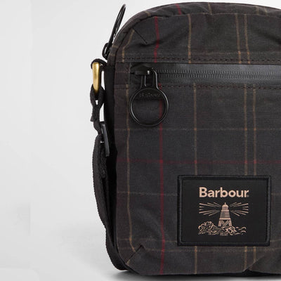Barbour Field Tartan Wax Crossbody Bag Dark Classic Tartan