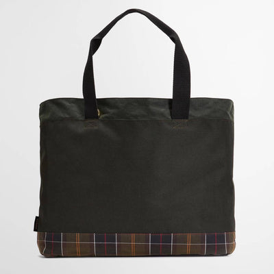 Barbour Field Wax Tote Bag Sage / Classic Tartan