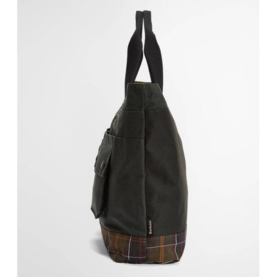 Barbour Field Wax Tote Bag Sage / Classic Tartan