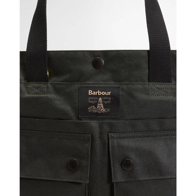 Barbour Field Wax Tote Bag Sage / Classic Tartan
