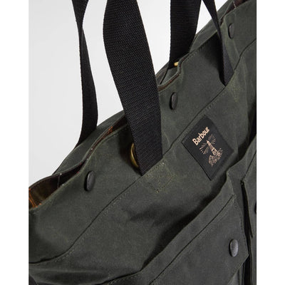 Barbour Field Wax Tote Bag Sage / Classic Tartan