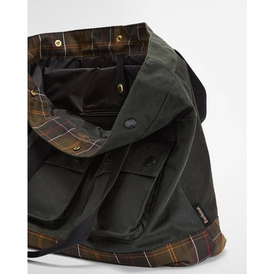 Barbour Field Wax Tote Bag Sage / Classic Tartan