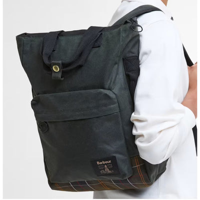 Barbour Field Wax Backpack Sage / Classic Tartan