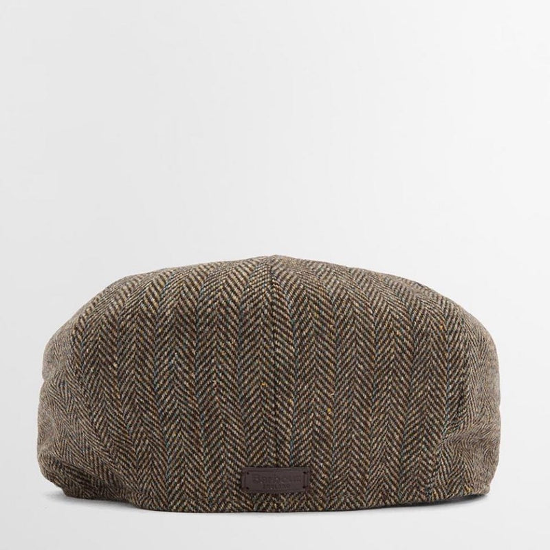 Barbour Fyne Tweed Baker Boy Cap Brown