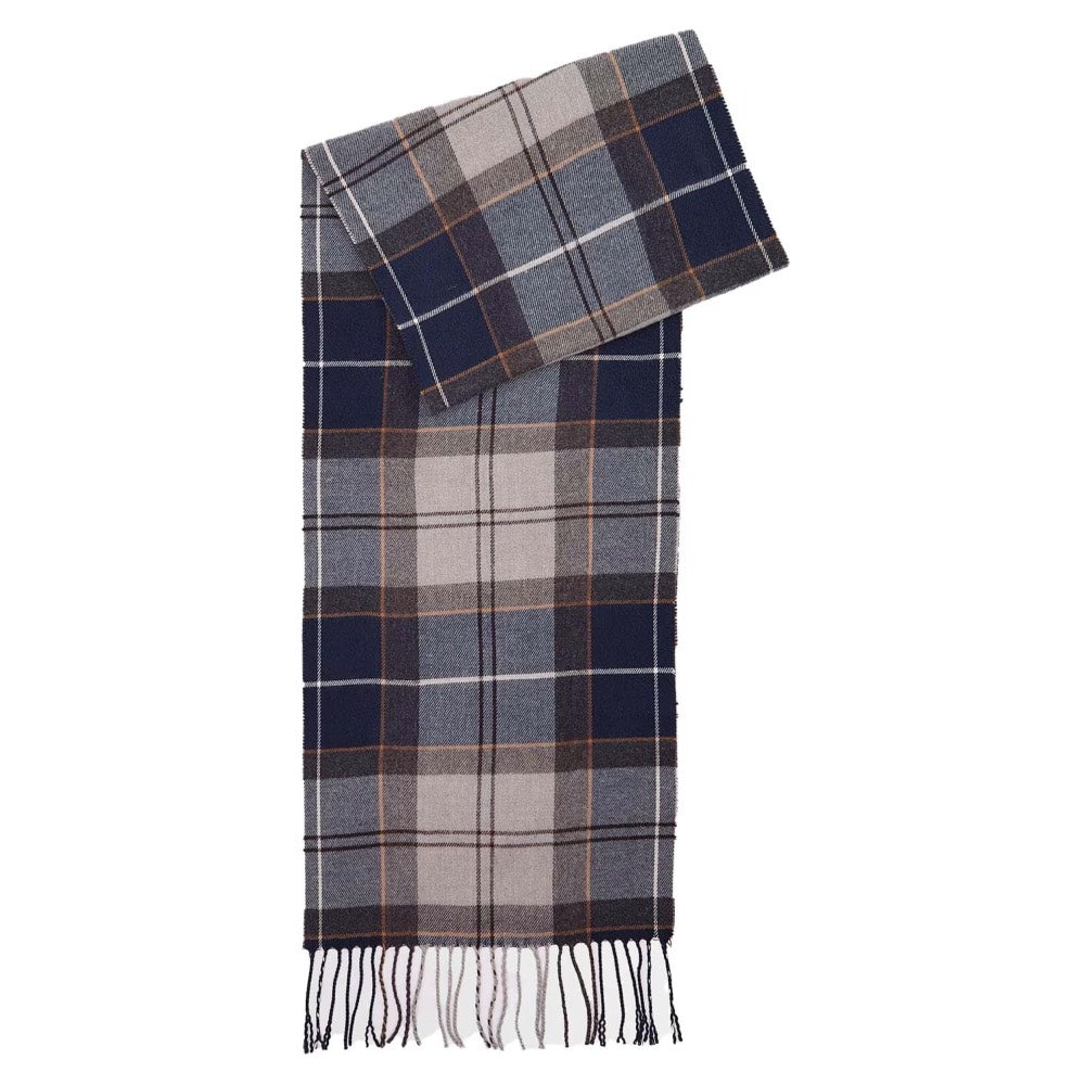 Barbour Galingale Tartan Scarf Grey Midnight Tartan