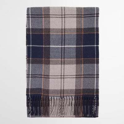 Barbour Galingale Tartan Scarf Grey Midnight Tartan