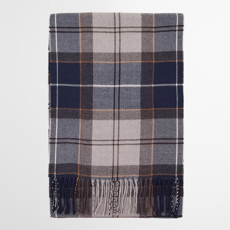 Barbour Galingale Tartan Scarf Grey Midnight Tartan