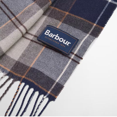Barbour Galingale Tartan Scarf Grey Midnight Tartan