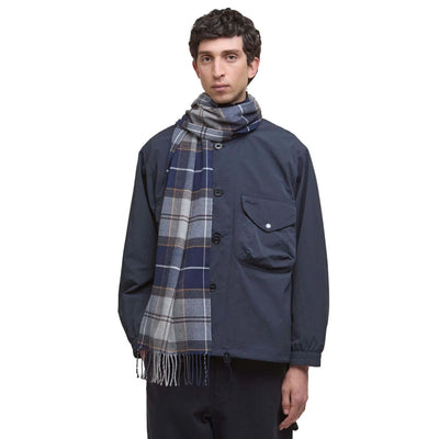 Barbour Galingale Tartan Scarf Grey Midnight Tartan