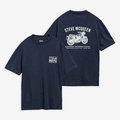 Barbour International Steve McQueen Grange Graphic T-Shirt Navy