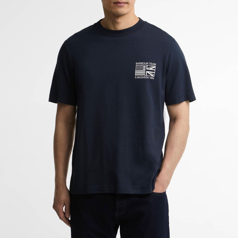 Barbour International Steve McQueen Grange Graphic T-Shirt Navy