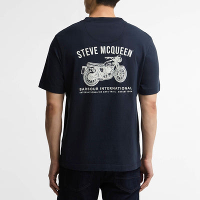 Barbour International Steve McQueen Grange Graphic T-Shirt Navy