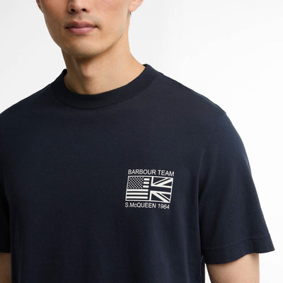 Barbour International Steve McQueen Grange Graphic T-Shirt Navy