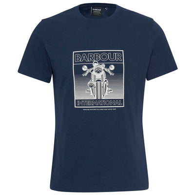 Barbour International Track Graphic T-Shirt Navy