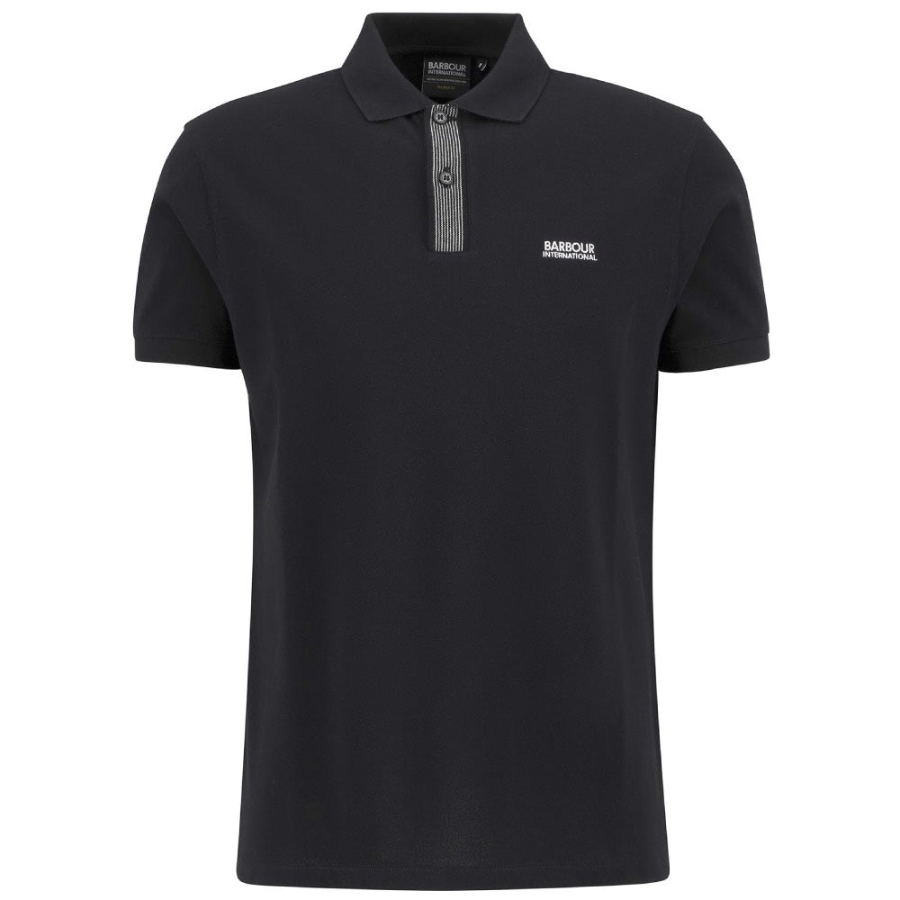 Barbour International Baynes Knit Placket Polo Shirt Black