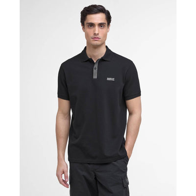 Barbour International Baynes Knit Placket Polo Shirt Black
