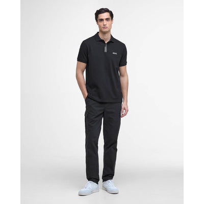 Barbour International Baynes Knit Placket Polo Shirt Black