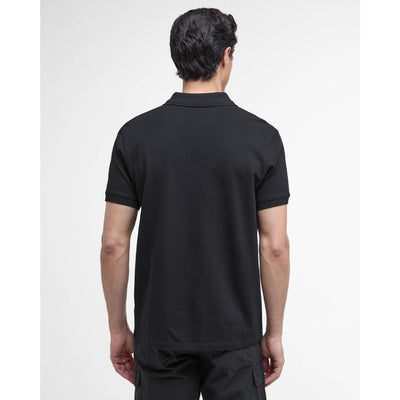 Barbour International Baynes Knit Placket Polo Shirt Black