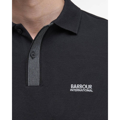Barbour International Baynes Knit Placket Polo Shirt Black