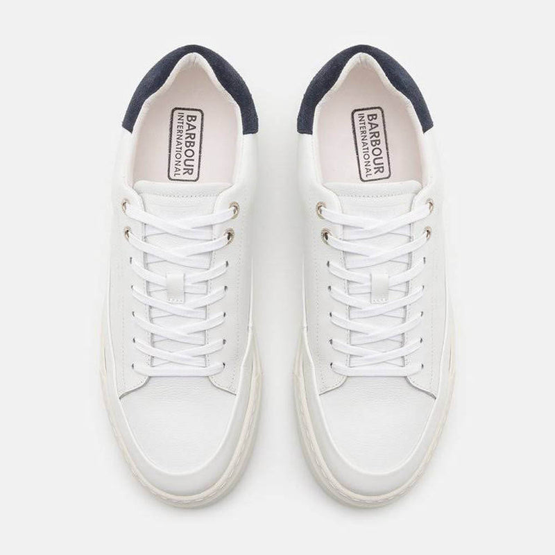 Barbour International Cram Runner Trainers White and Cobalt