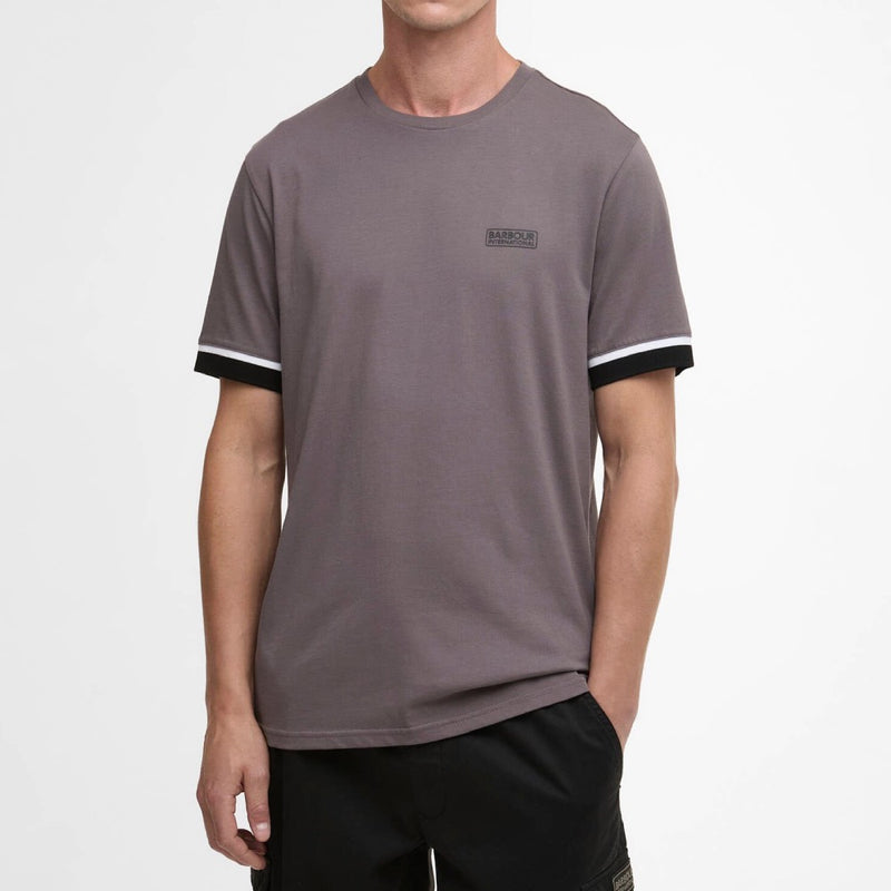 Barbour International Deep Cuff Evan Tipped T-Shirt Aluminium
