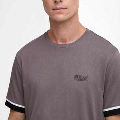 Barbour International Deep Cuff Evan Tipped T-Shirt Aluminium