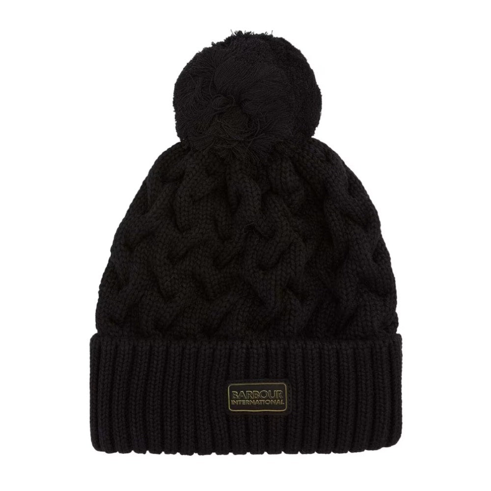 Barbour International Drift Cable Beanie Hat Black