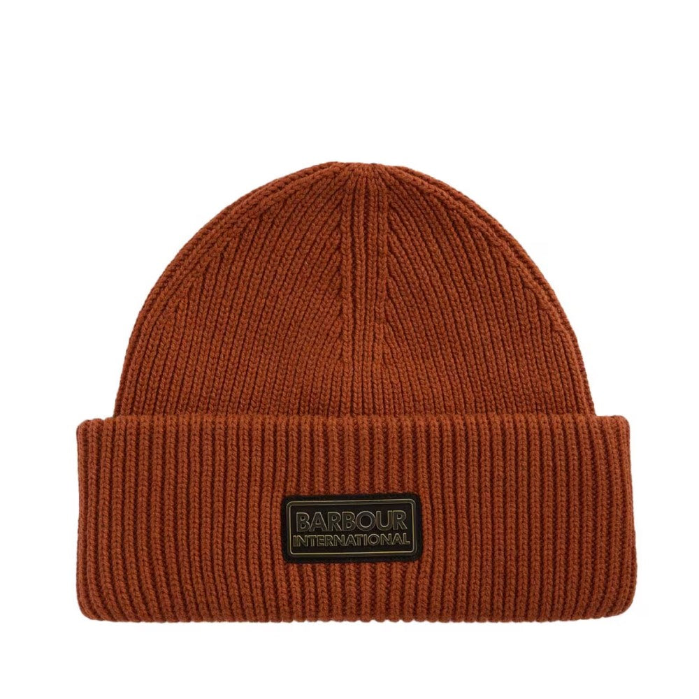 Barbour International Flex Beanie Hat Dark Ginger