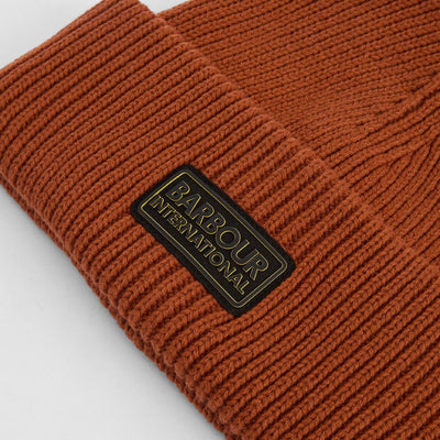 Barbour International Flex Beanie Hat Dark Ginger