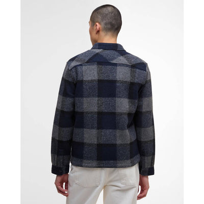 Barbour International Hailwood Tartan Fleece Overshirt Navy